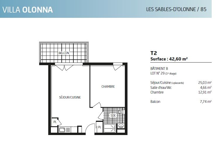 LES SABLES-D'OLONNE SABLES D'OLONNE 85 - appartement  2 pièces 42,62 m² 3