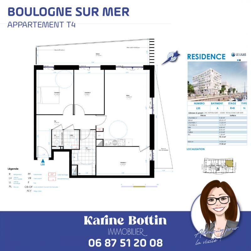 BOULOGNE-SUR-MER Appartement Boulogne Sur Mer 4 pièce(s) 75.09 m2 1