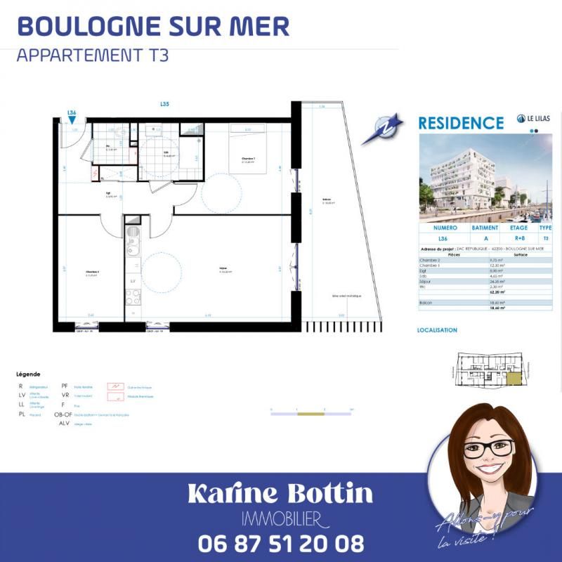 BOULOGNE-SUR-MER Appartement Boulogne Sur Mer 3 pièce(s) 62.2 m2 2