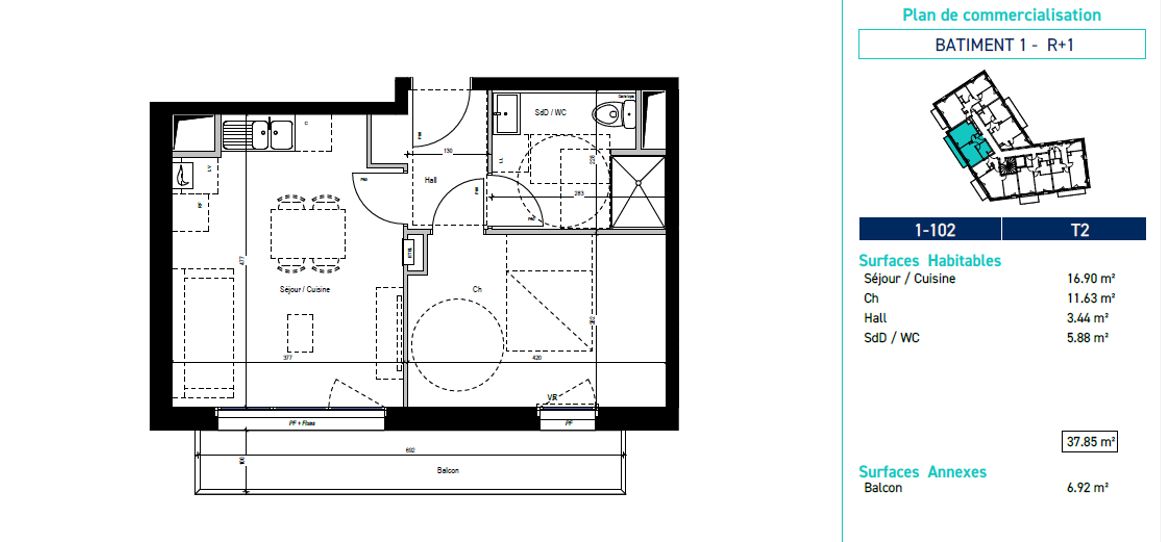 BRAY-DUNES Appartement Bray Dunes 2 pièce(s) 38 m2 avec terrasse de 7m² 4
