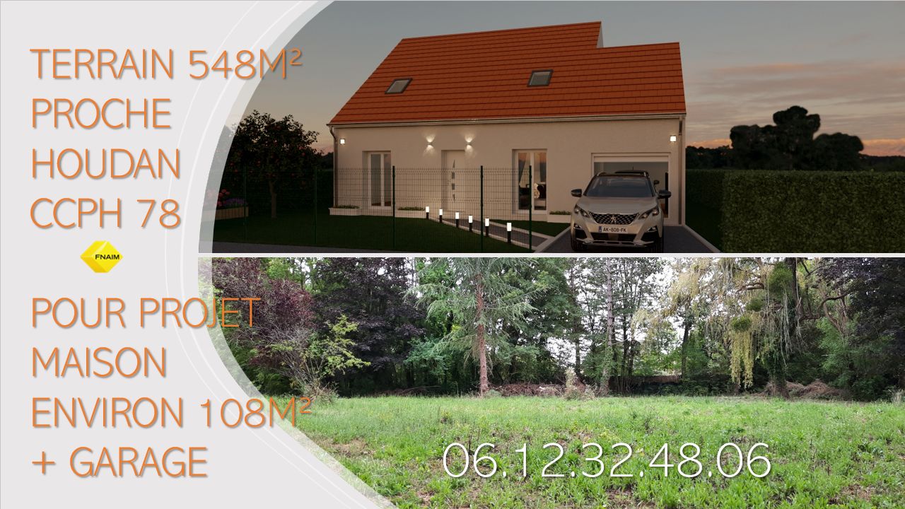 Terrain Houdan 548 m2 pour maison 4 chambres - garage - 85000 euros HAI
