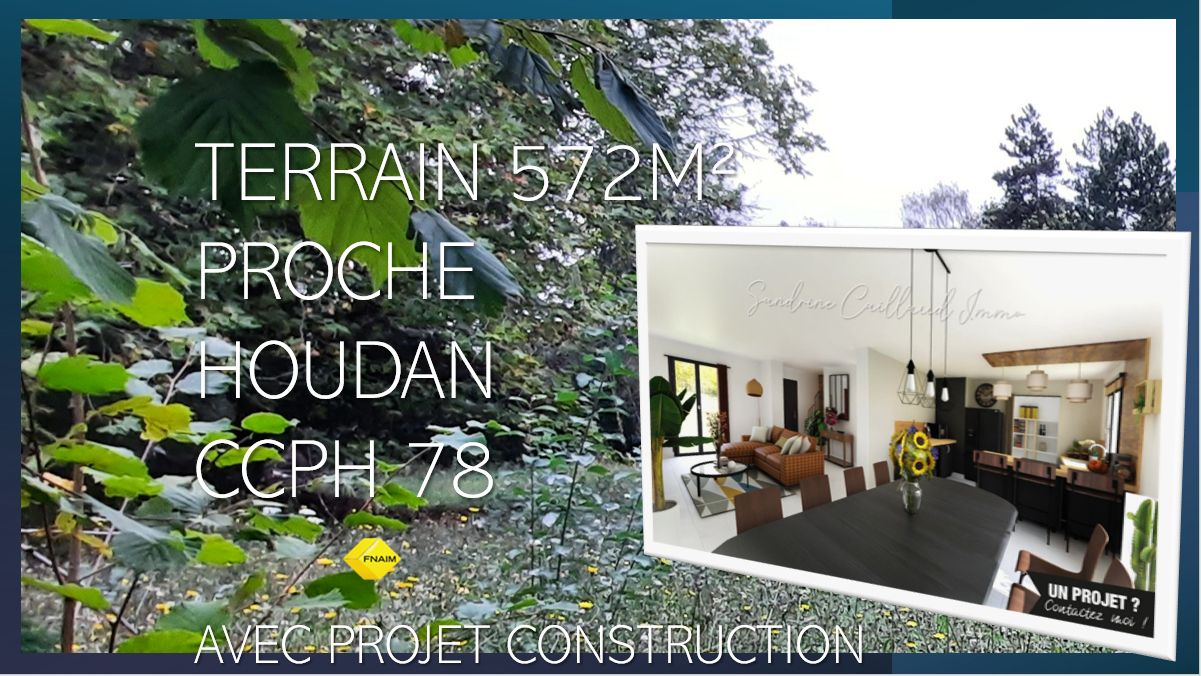 Terrain proche Houdan 572 m2 pour projet maison 4 chambres - garage - 85000 Euros HAI         euros HAI