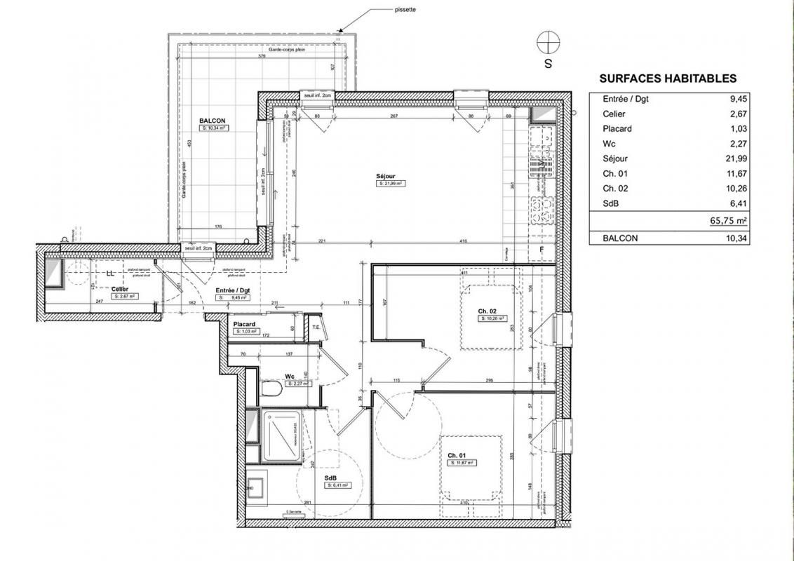 CARNAC Appartement Carnac 3 pièce(s) 65.75 m2 2