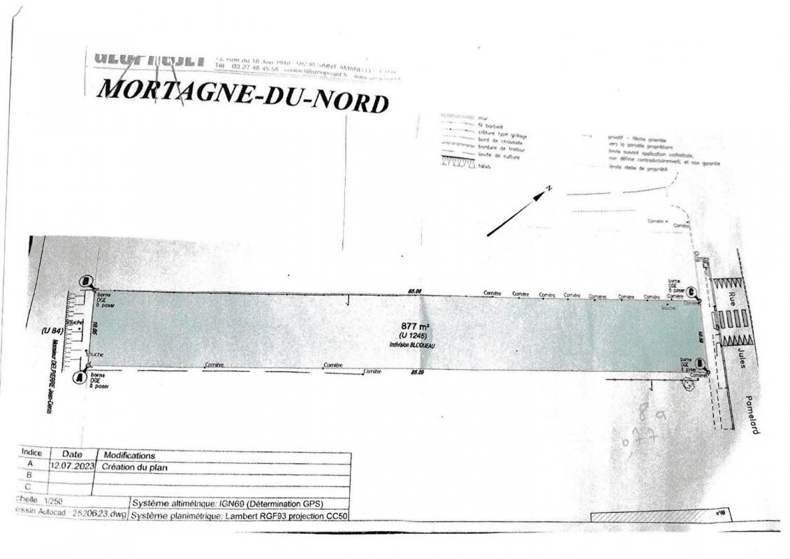 MORTAGNE-DU-NORD Terrain Mortagne Du Nord 877 m2 2