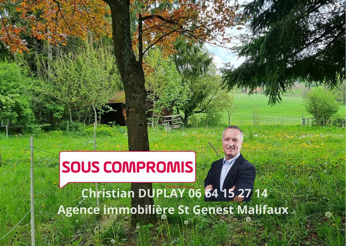 SOUS COMPROMIS Saint Genest Malifaux 42660 proche centre village Parcelle de terrain constructible non viabilisée environ 1500m²