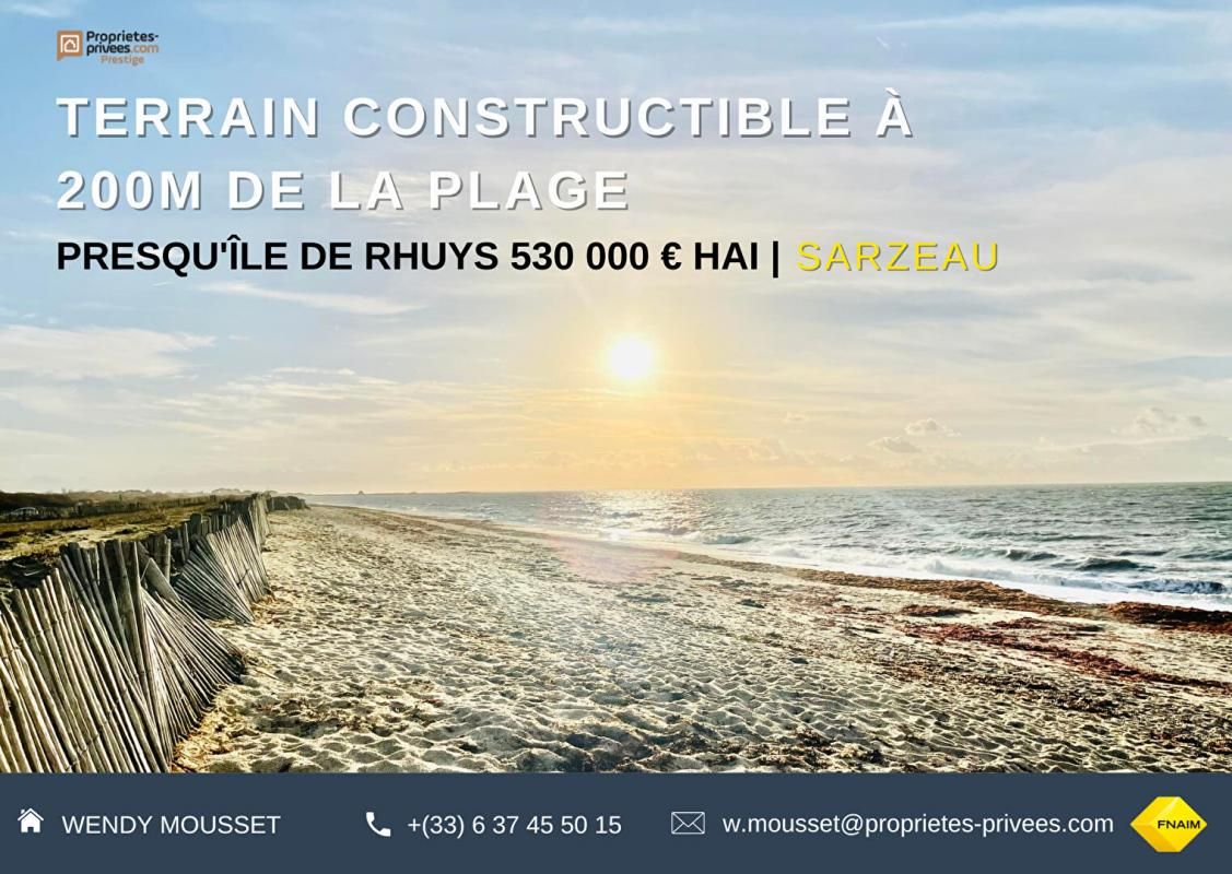 SARZEAU Grand terrain constructible Sarzeau Plage 1200 m2 3