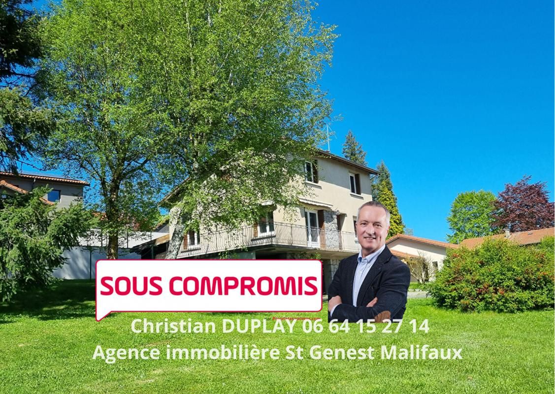 Saint Genest Malifaux 42660 secteur recherché du village villa sur sous-sol complet 118m² habitables 4 chambres sur 1617m² de terrain