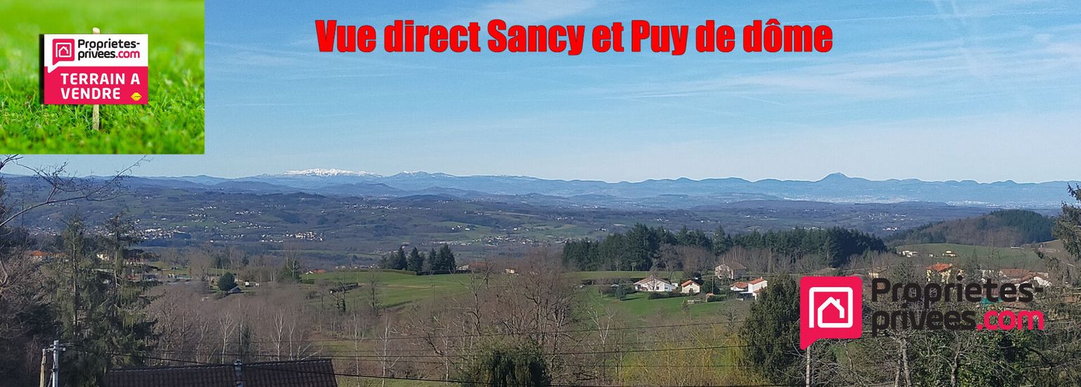 Terrain Vollore Ville 9500 m2 dont 2000 m2 constructible Vue Panoramique Puy de Dôme et Sancy