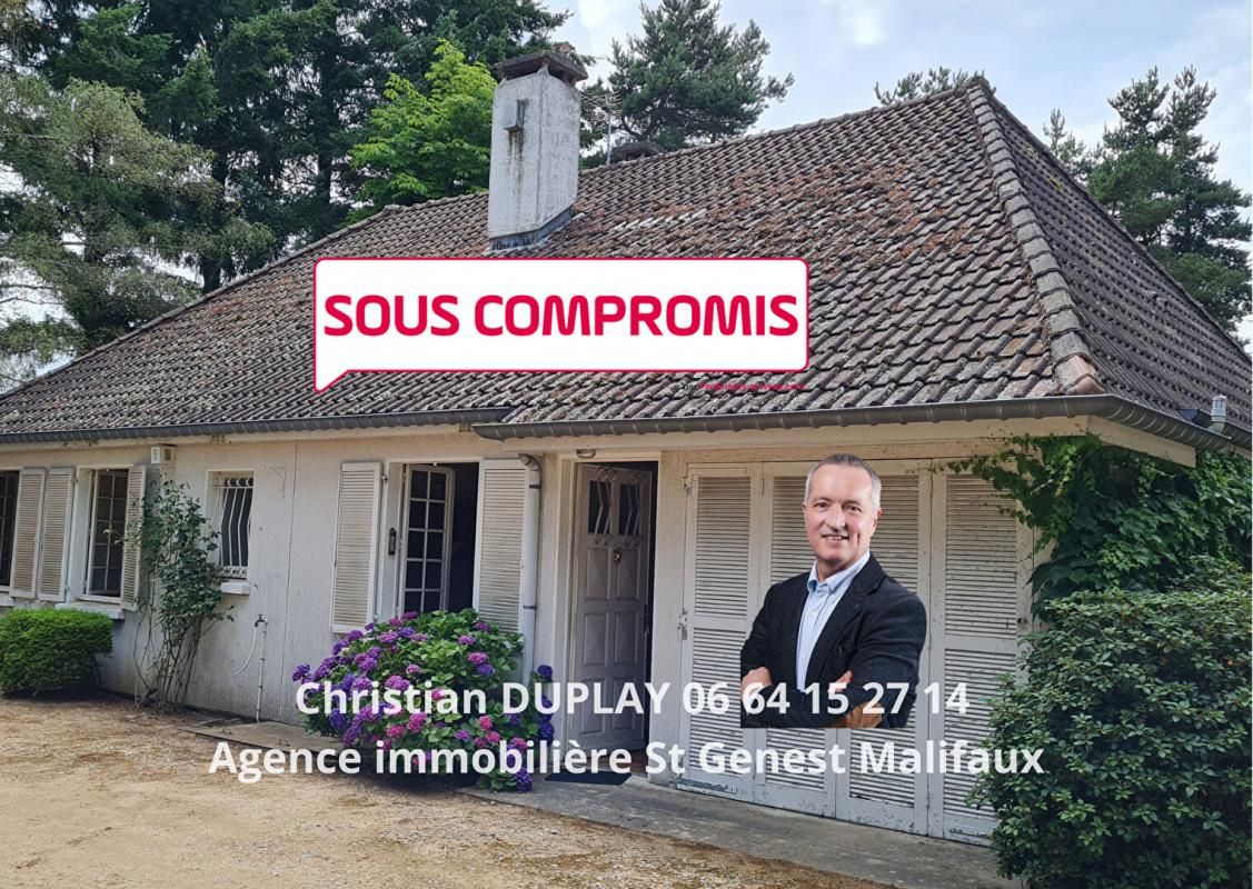 EXCLUSIVITE Jonzieux 42660 villa plain-pied  exposée EST/Ouest 118m² habitables 4 chambres 2 garages sur 3277m² de terrain