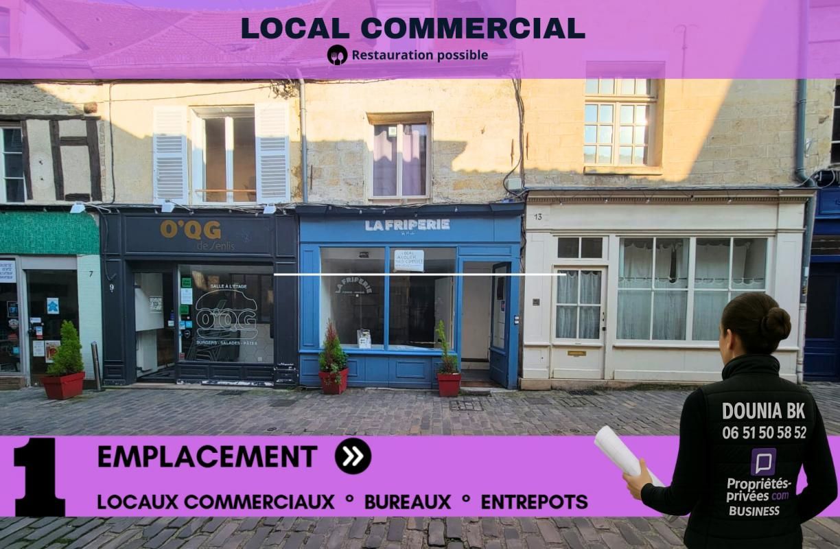 RARE À SENLIS - LOCAL COMMERCIAL 40 m² en Hyper Centre, Idéal Restauration