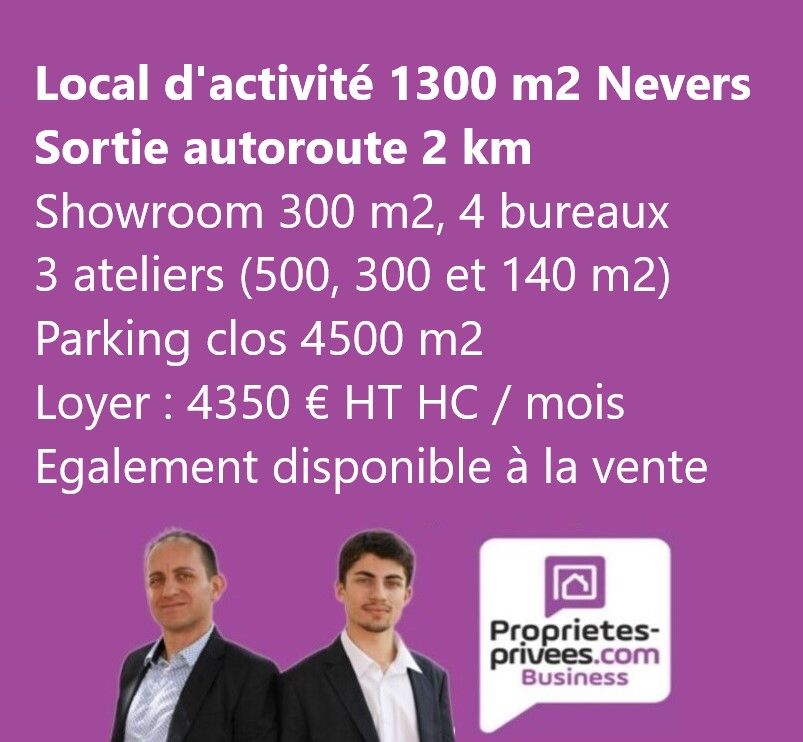 NEVERS, LOCATION - LOCAL D'ACTIVITE 1300 M² AVEC PARKING 4500 M²