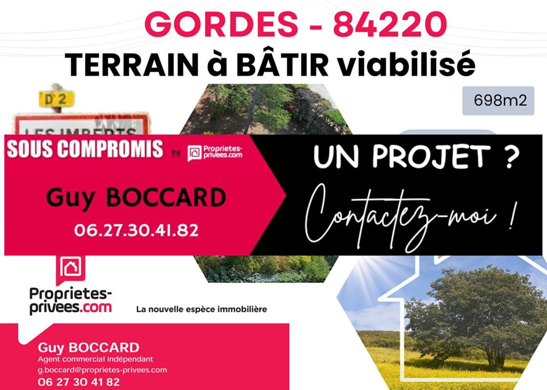 Terrain constructible Gordes 698 m2 Les Imberts