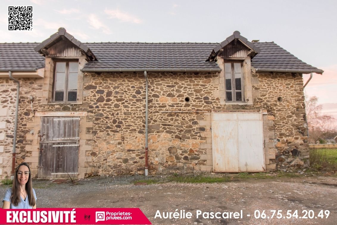 > POMPADOUR (19230) à 35 min de BRIVE : Grange en pierre à rénover en Maison T4 T5 gîte, airbnb -140m² - terrain de 388m2 - 49 990