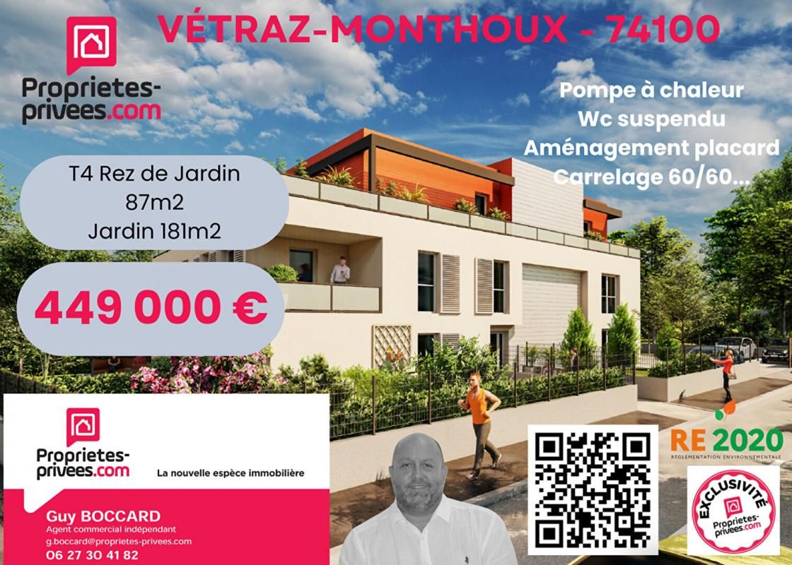 Appartement Vetraz Monthoux 4 pièce(s) 87.23 m2 + Jardin + Terrasse