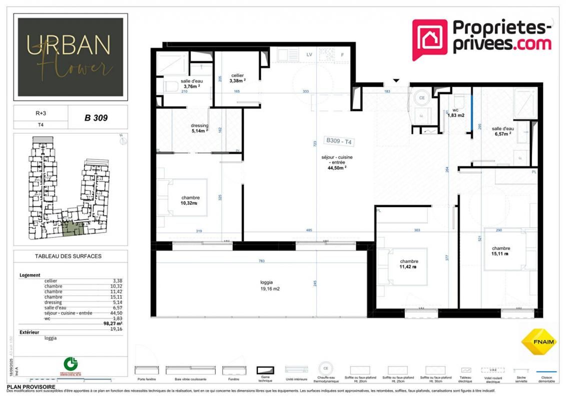 Appartement 4 pièce(s) 98.27 m2 avec Loggia