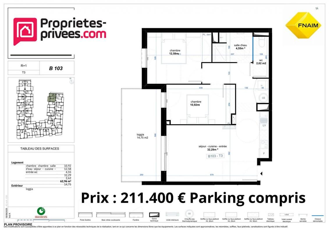 QUARTIER RESIDENTIEL - Appartement 3 pièce(s) 62.96 m2