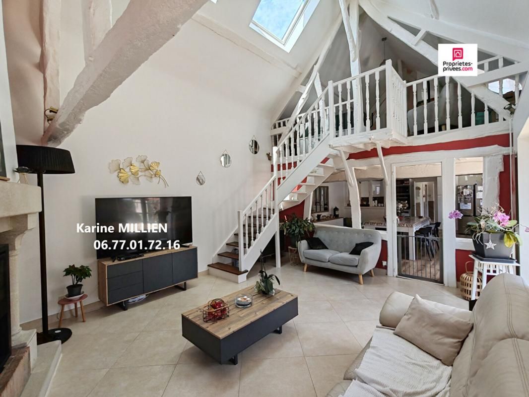 SAINT GERMAIN SUR AVRE 27320 Maison individuelle de type longère, sans enfilade - 1 étage - 5 chambres - Dépendance aménagée - Piscine 8x4 chauffée et sécurisée - Garage - 377000