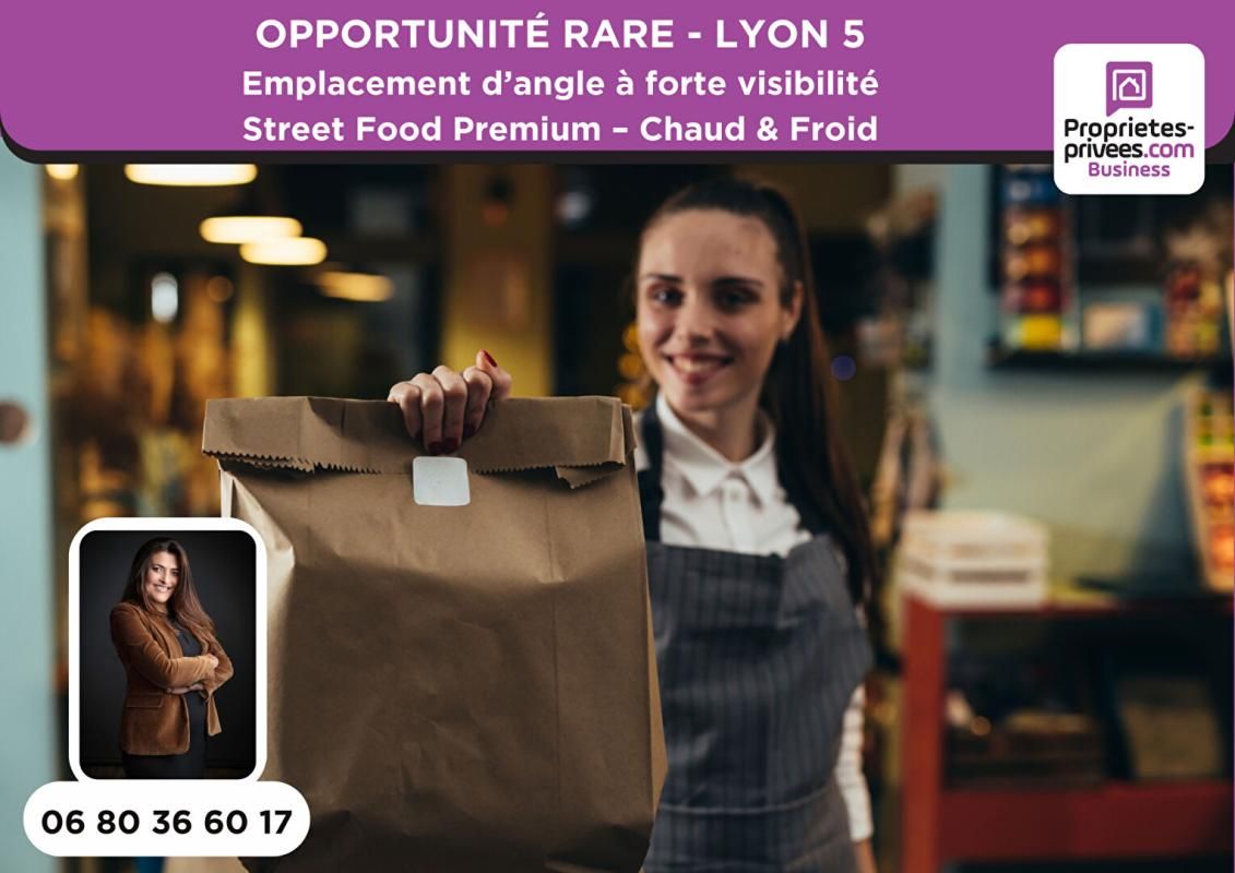 EXCLUSIVITÉ, 69005 LYON : Emplacement d'angle à forte visibilité - Restauration STREET FOOD chaud & froid