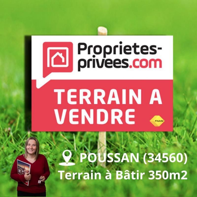 HÉRAULT - POUSSAN (34560) - TERRAIN À BÂTIR - 350 M² - CALME - VIABILITÉ EN BORDURE