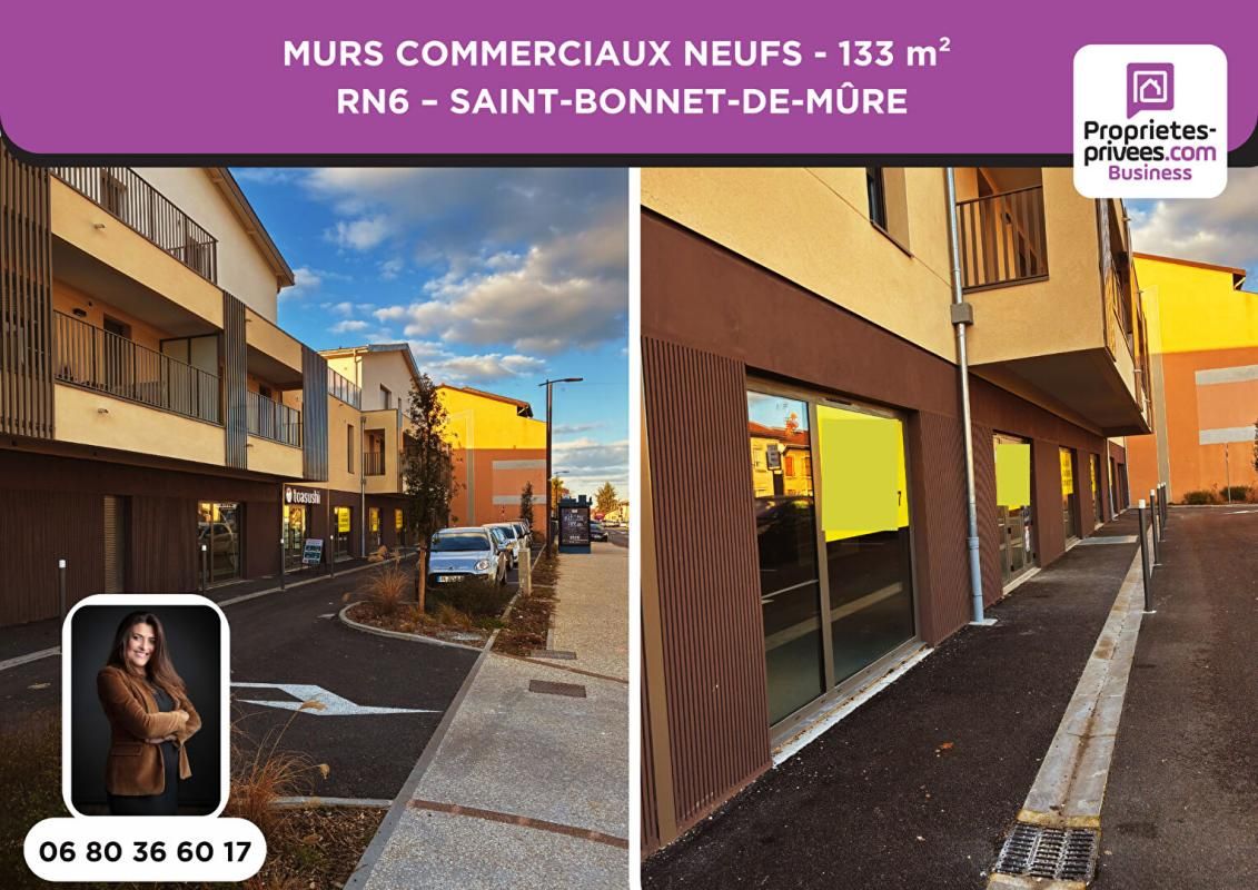 MURS COMMERCIAUX NEUFS 133 m² - RN6 SAINT-BONNET-DE-MÛRE