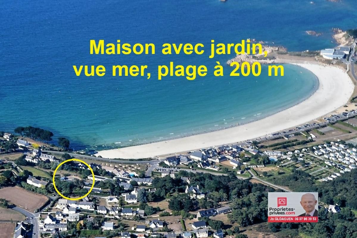 Maison de 56 m2 avec garage et jardin . Belle vue mer de toutes les pièces