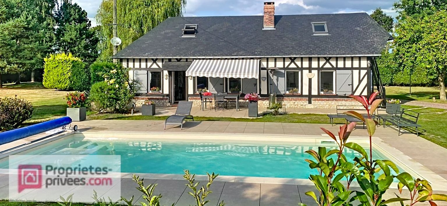 Charmante longère normande rénovée avec piscine chauffée et chalet indépendant - Pays d'Auge