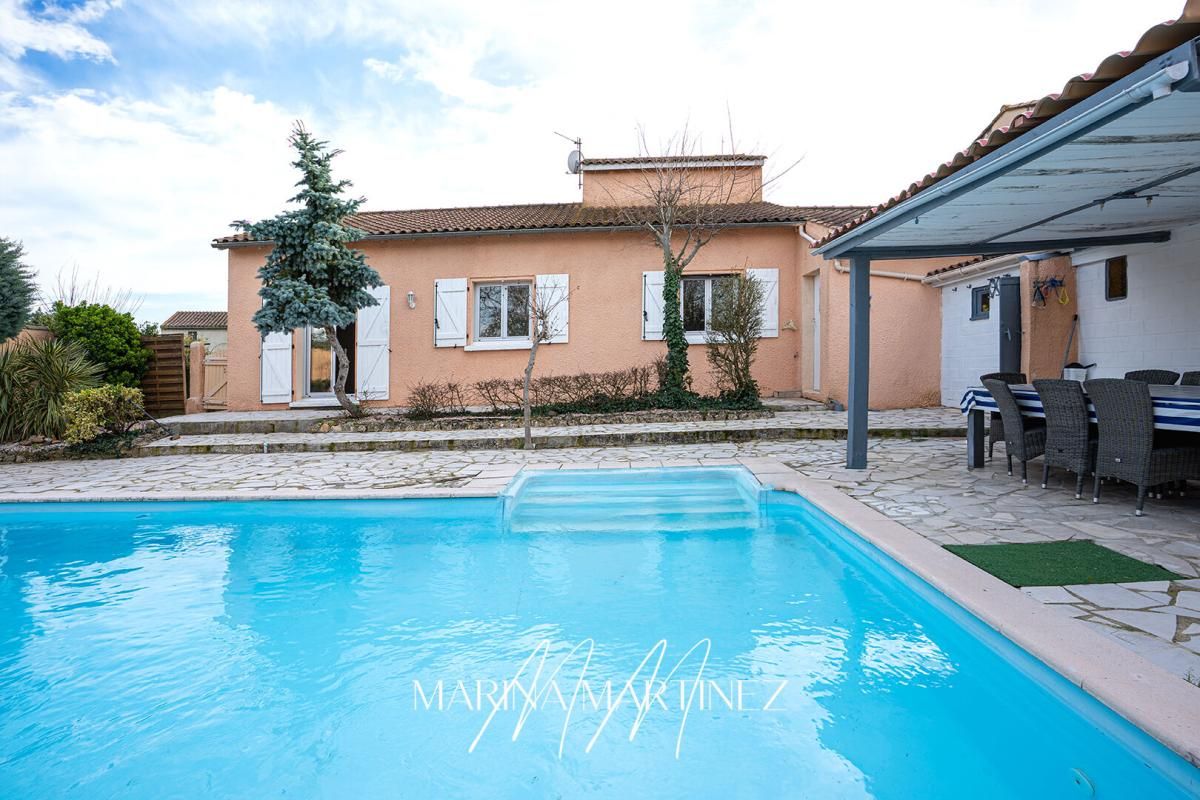 Maison familiale avec piscine et cuisine d'été - 3 chambres - Bram centre à pied