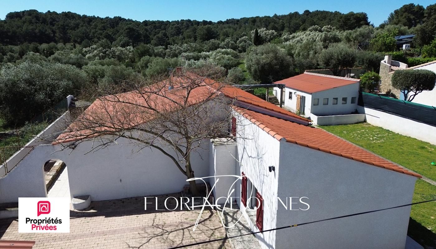 LAURE-MINERVOIS Villa plain pied 101m2 - 4 chambres - Position dominante