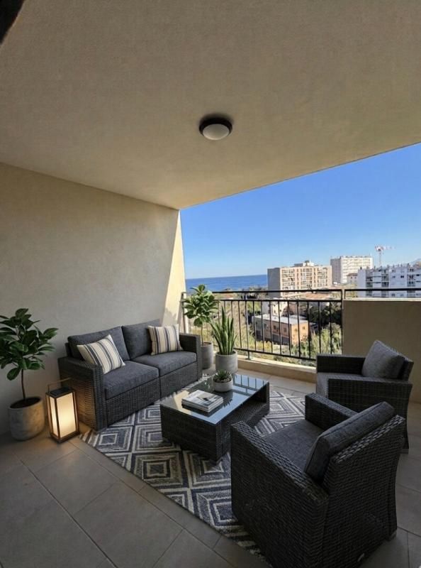 -BASTIA- APPARTEMENT T2 MEUBLE -TERRASSE 10M² VUE MER