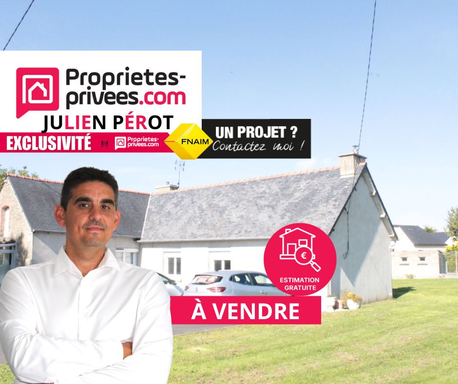 Exclusivité ! Côtes d'Armor 22150 Hénon. Maison de plain-pied, 3 chambres, garages, terrain constructible et divisible