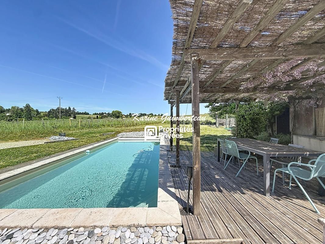 Fronsac : Maison familiale avec piscine et vue