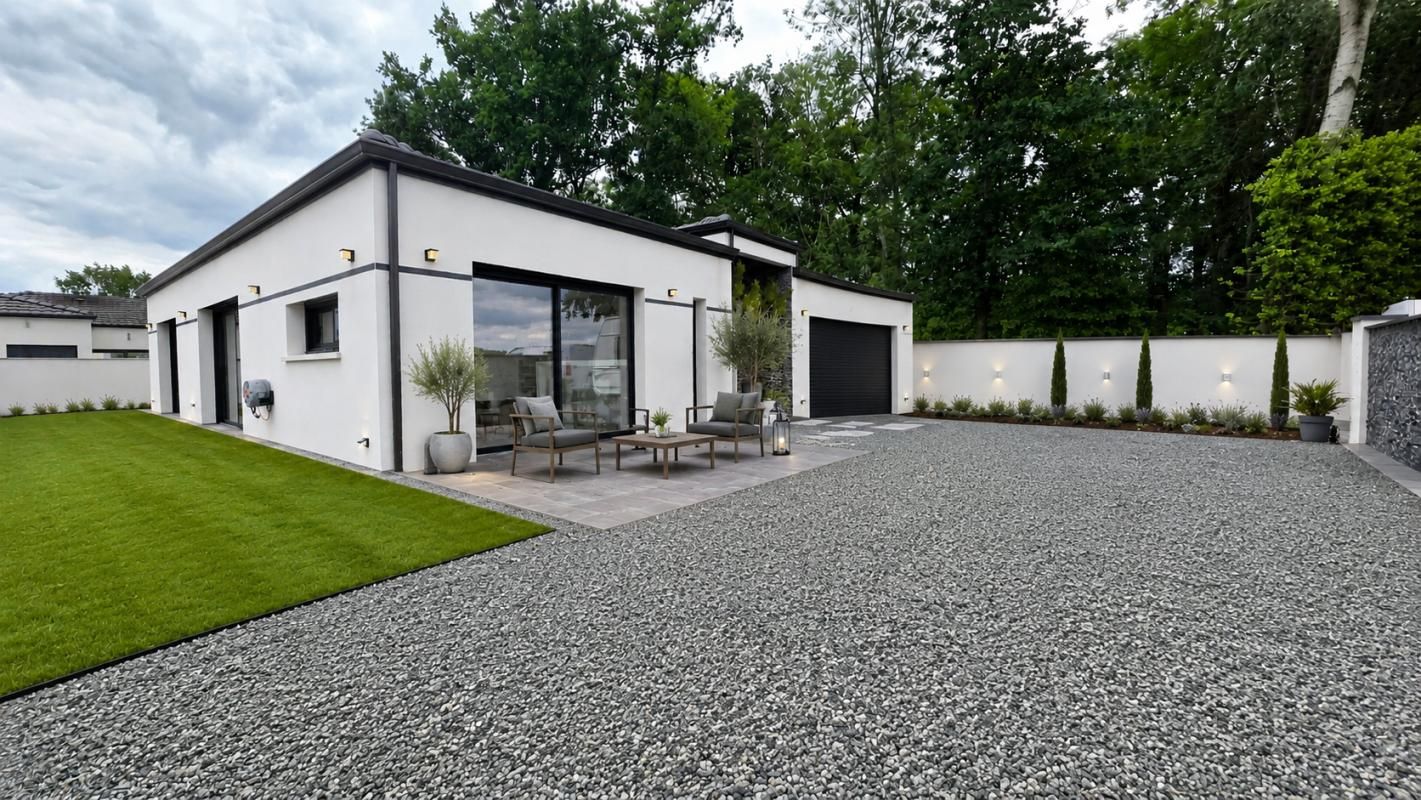 Maison contemporaine avec garage