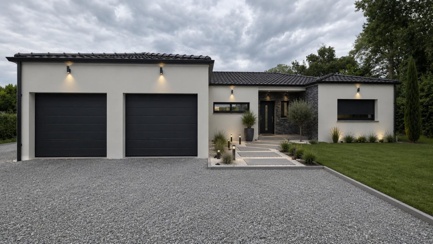 Maison contemporaine avec double garage