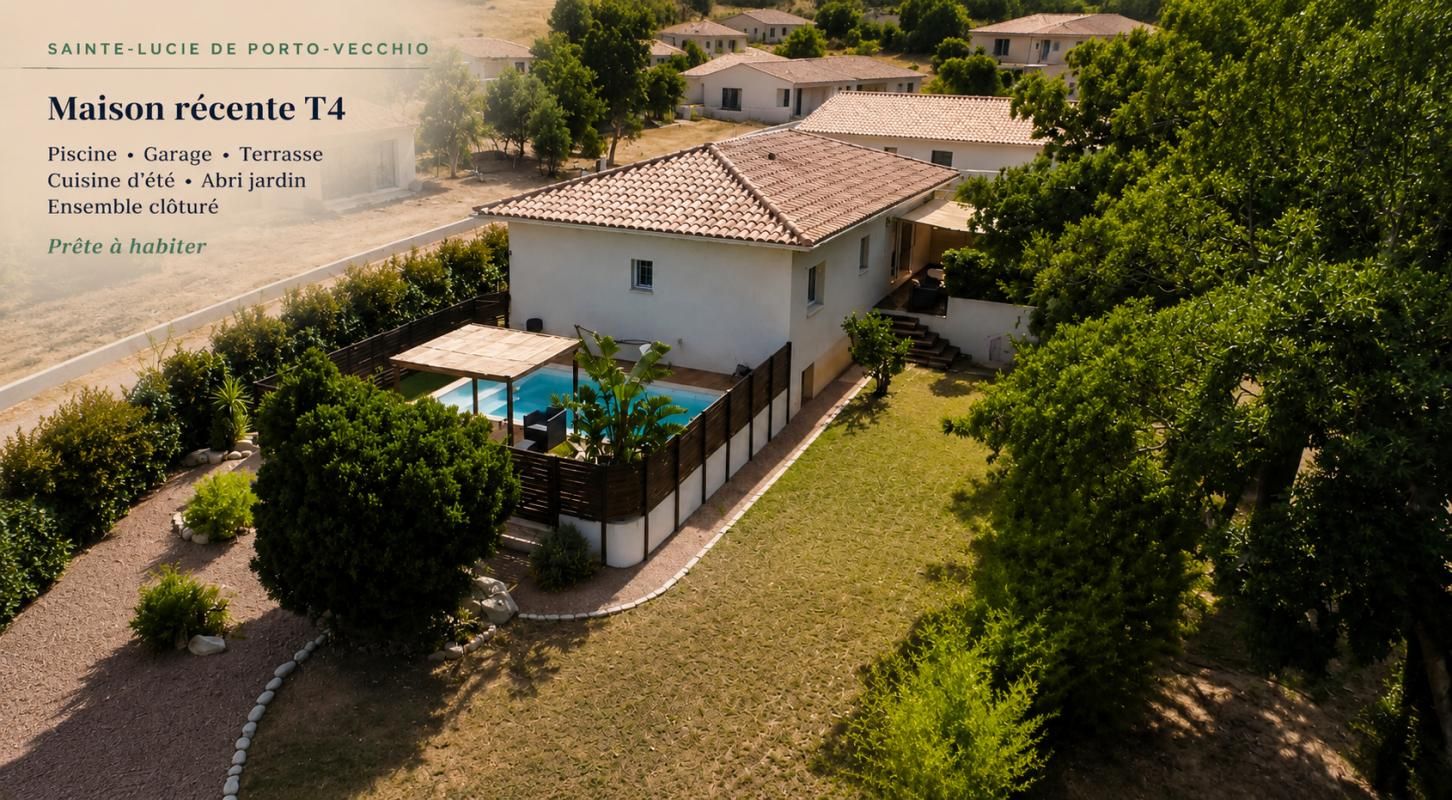 Maison T4 avec piscine et garage - STE LUCIE DE PORTO-VECCHIO 20144 - CORSE DU SUD - FRANCE