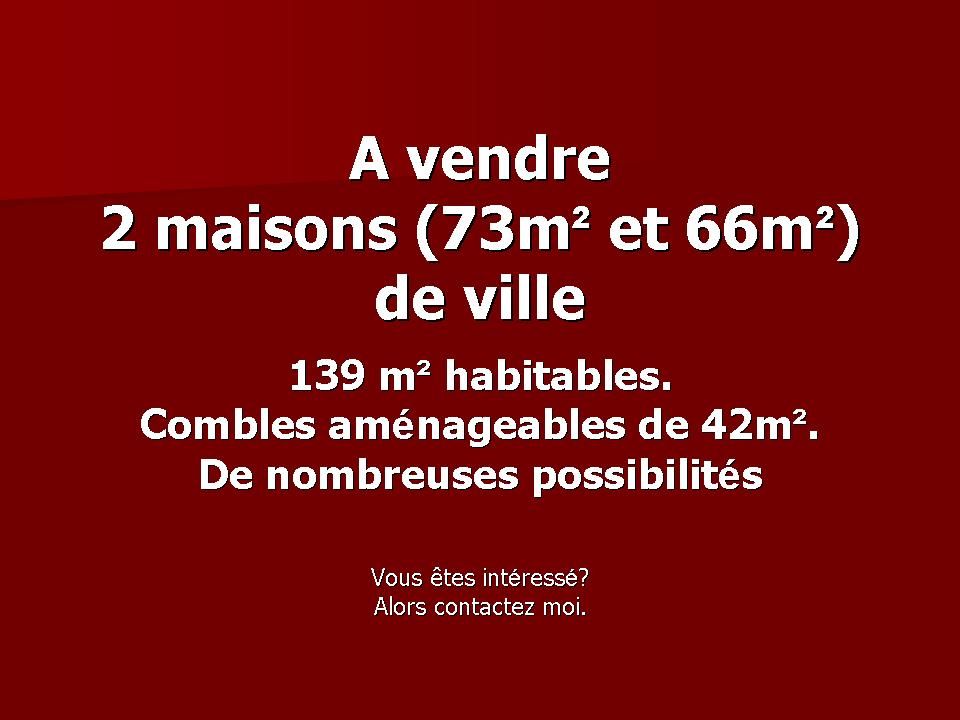 Deux maisons de ville (2 entrées) + 1 box St Thibault Des Vignes 8 pièce(s) 139m2