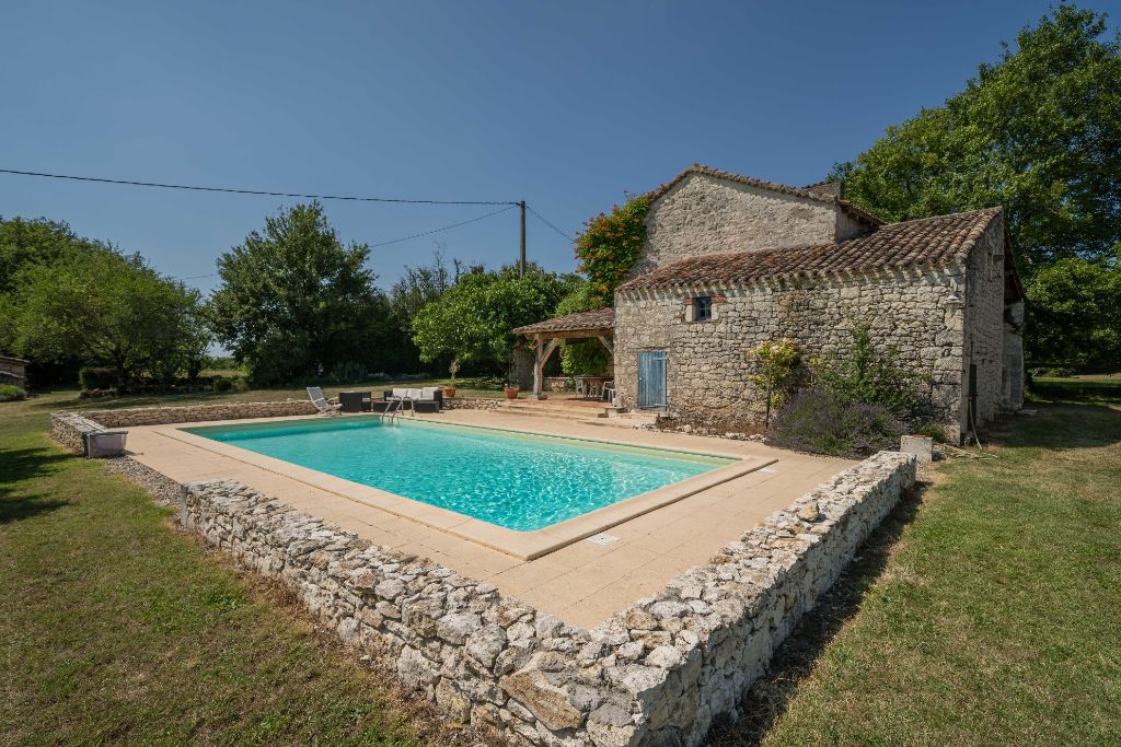 Ensemble 2 maisons 150 m² pierre de taille avec piscine et vue - Lauzerte