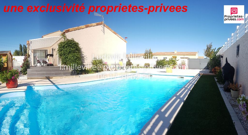 Villa de plein pied avec garage et piscine