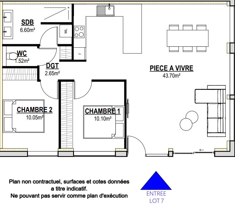 SAINTE-SIGOLENE ***SOUS COMPROMIS*** Sainte-Sigolène 43600 Plateau brut d'environ 78 m² avec jardin et 2 places de stationnements 3