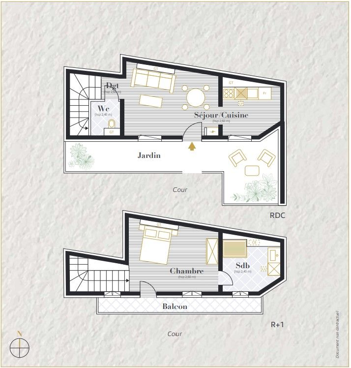 TROYES Appartement Troyes 2 pièces duplex 46 m2 2