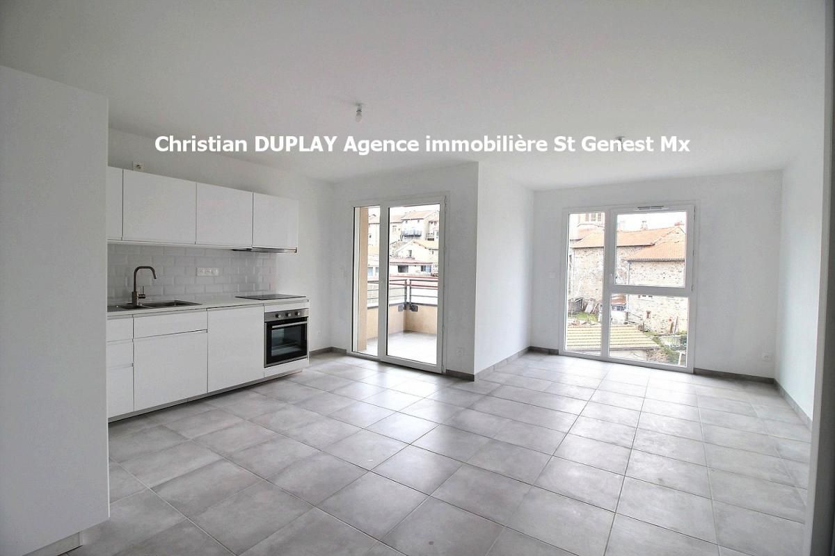 Saint Genest Malifaux 42660  CENTRE VILLAGE Appartement type F2 48,63m²  1 chambre balcon place de stationnement dans un immeuble neuf aux normes PMR