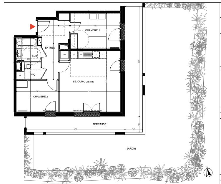 DOMONT Appartement Domont 3 pièce(s) de 62m2+Terrasse+ Jardin 2