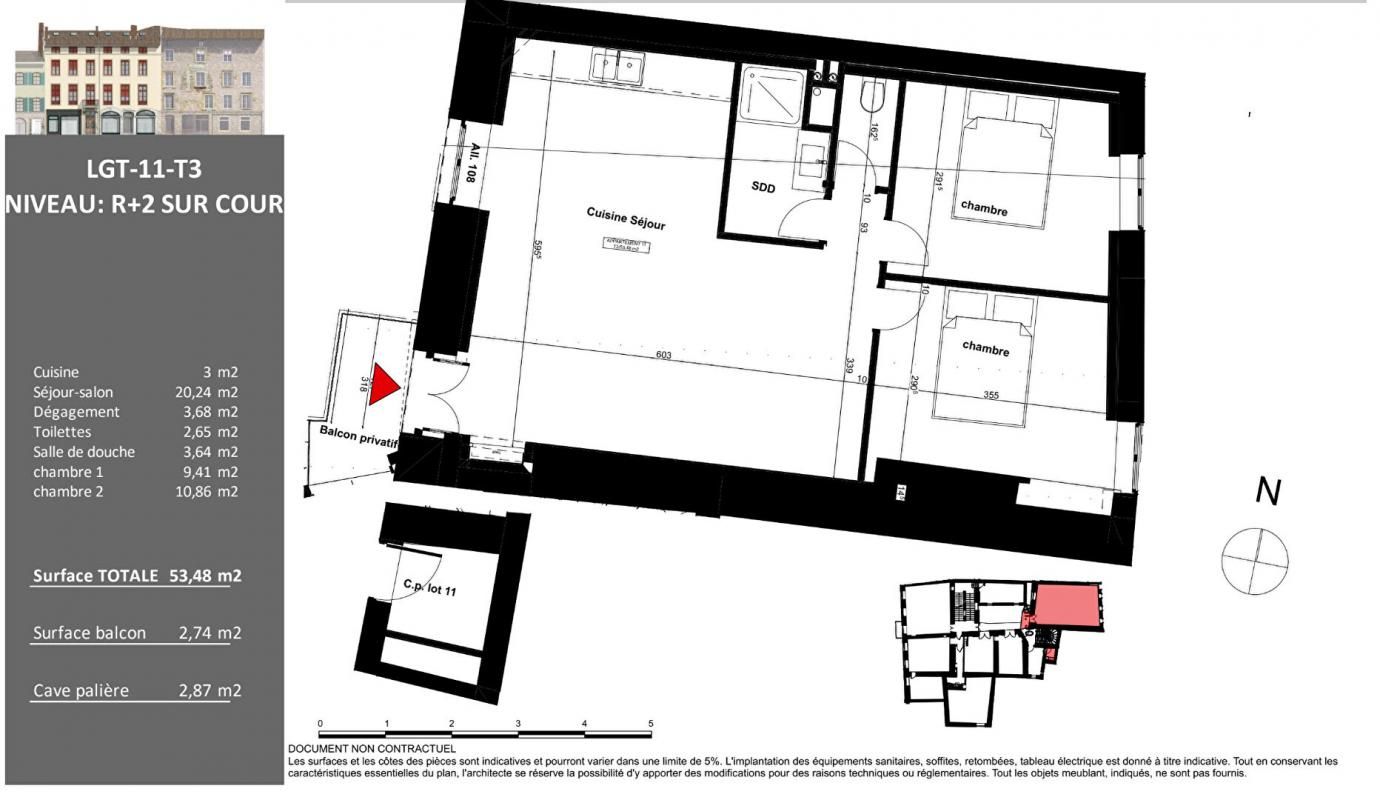 VIENNE Appartement à aménager Vienne 3 pièce(s) 60 m2 3