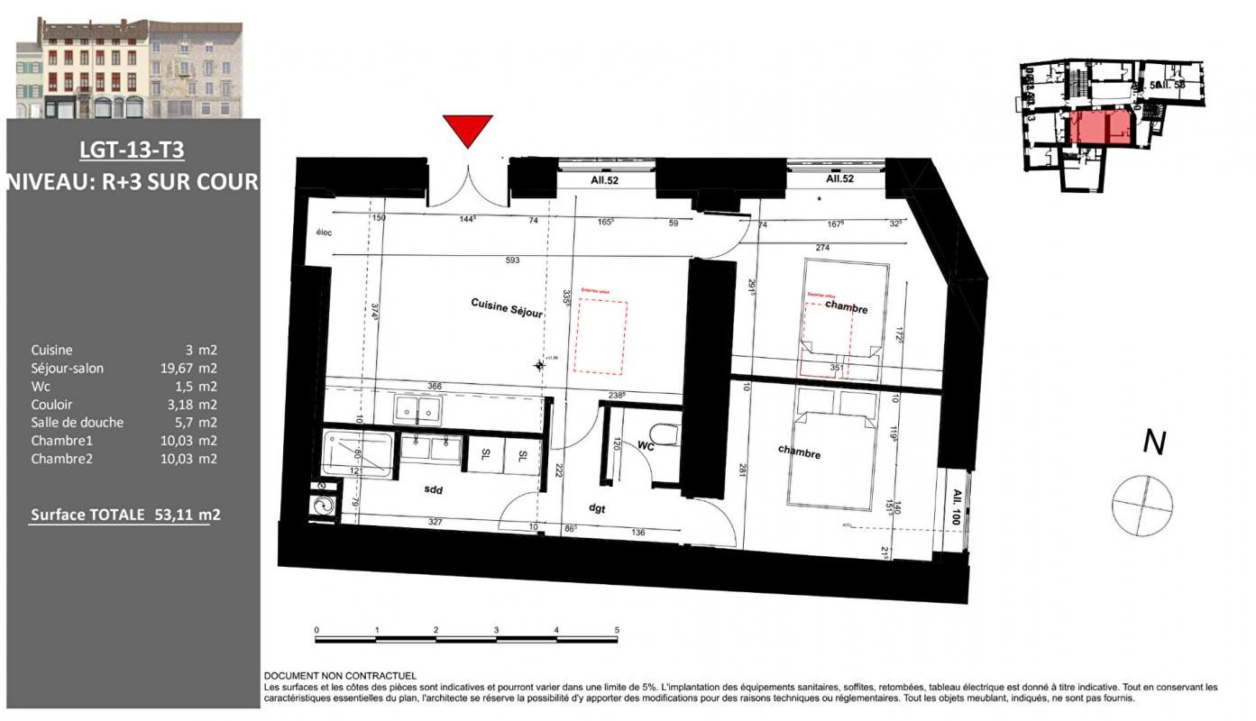 VIENNE Appartement à aménager Vienne 3 pièce(s) 54 m2 3