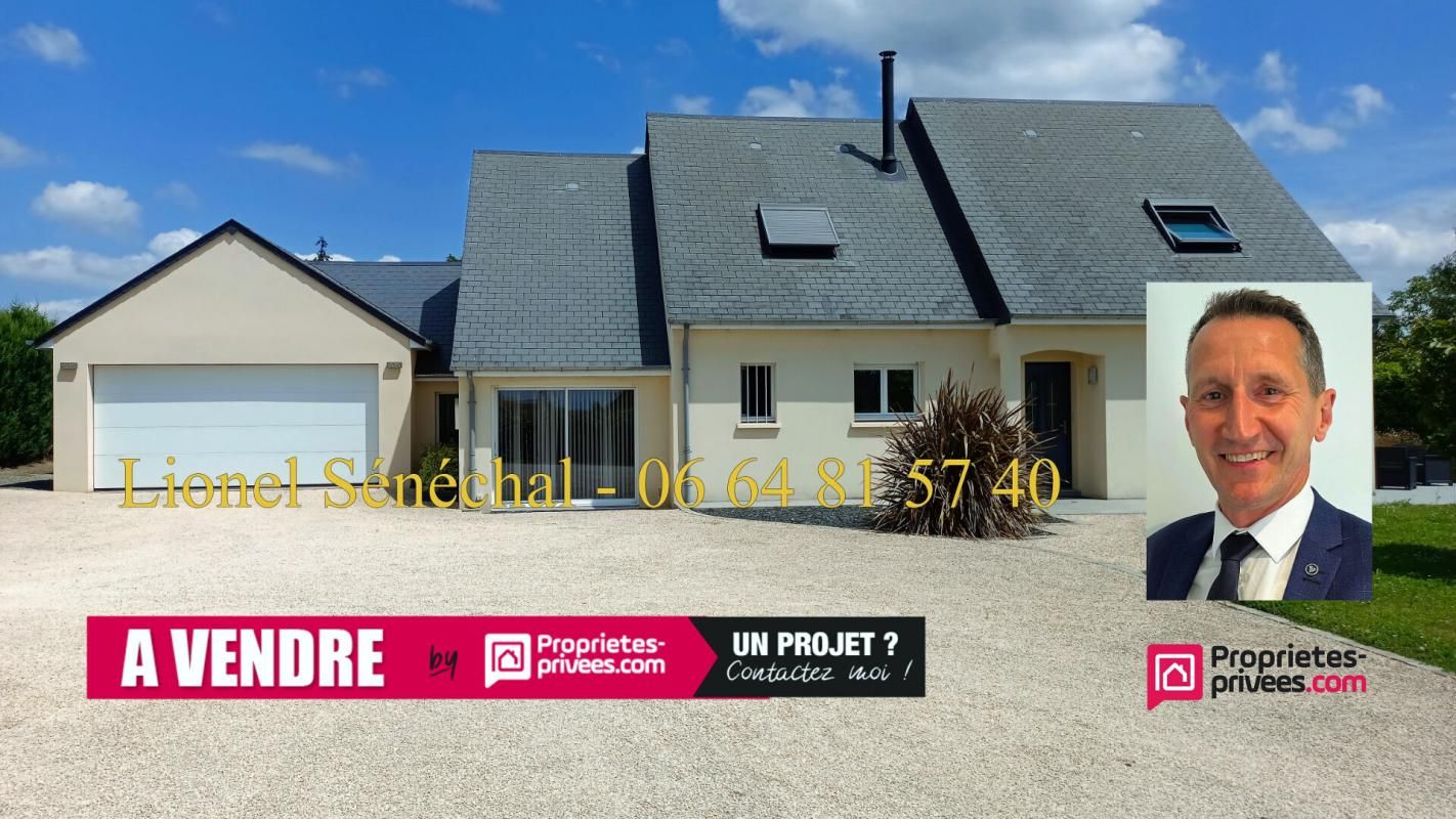 Maison contemporaine de 13 pièces de 165 m2 habitables sur une parcelle de 2200 m2 à 15 mn de Le Mans secteur Nord Est Sarthe