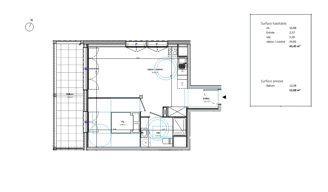 BUSSY-SAINT-GEORGES Appartement Bussy Saint Georges 2 pièce(s) 43.45 m2 3