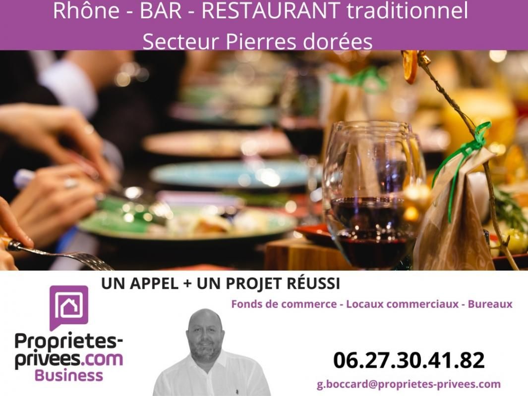 VILLEFRANCHE-SUR-SAONE Secteur Pierres dorées -  Bar, Restaurant traditionnel avec grande terrasse 1