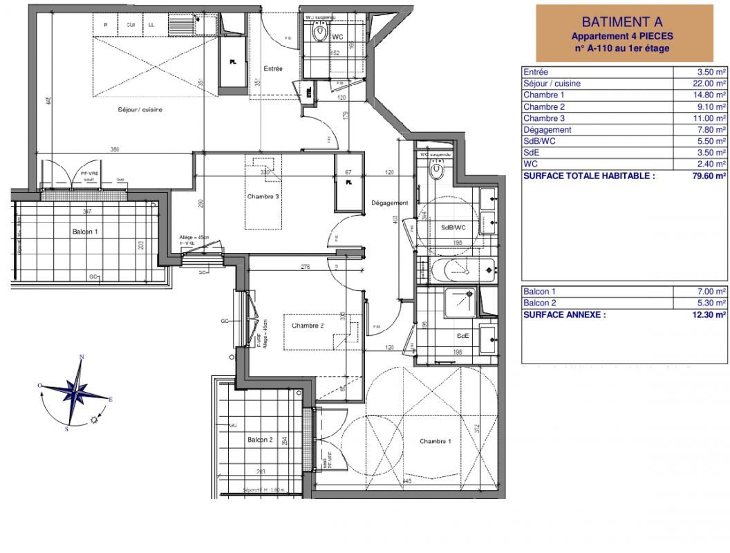 BUSSY-SAINT-GEORGES Appartement Bussy Saint Georges 4 pièce(s) 79.30 m2 3