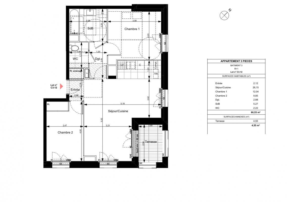 NOISY-LE-GRAND Appartement Noisy Le Grand 3 pièce(s) 60.58 m2 4