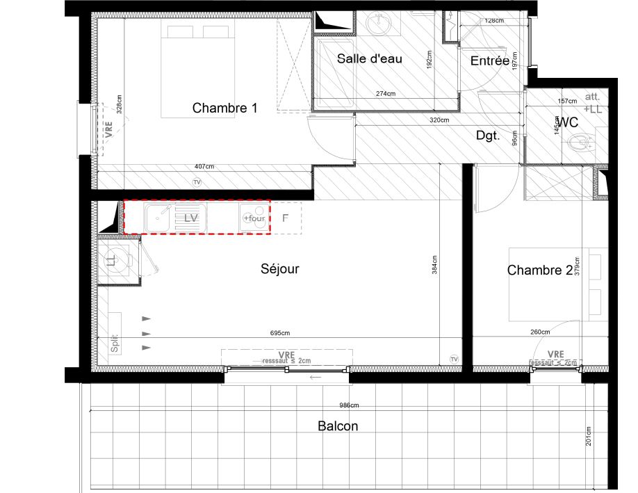 SAUVIAN Appartement  T3,  balcon exposition Sud, avec parking 3