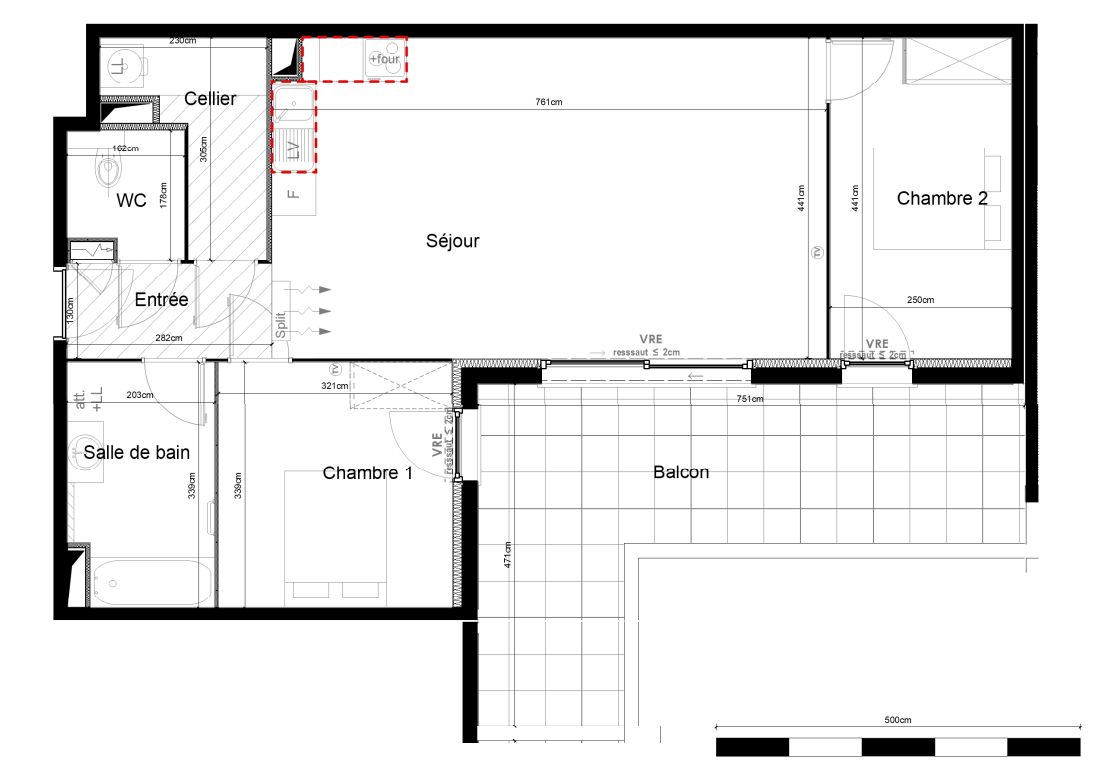 SAUVIAN Appartement  T3, Terrasse  22 m²  exposition Sud, et 2 places de parking 3